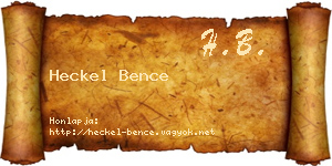 Heckel Bence névjegykártya